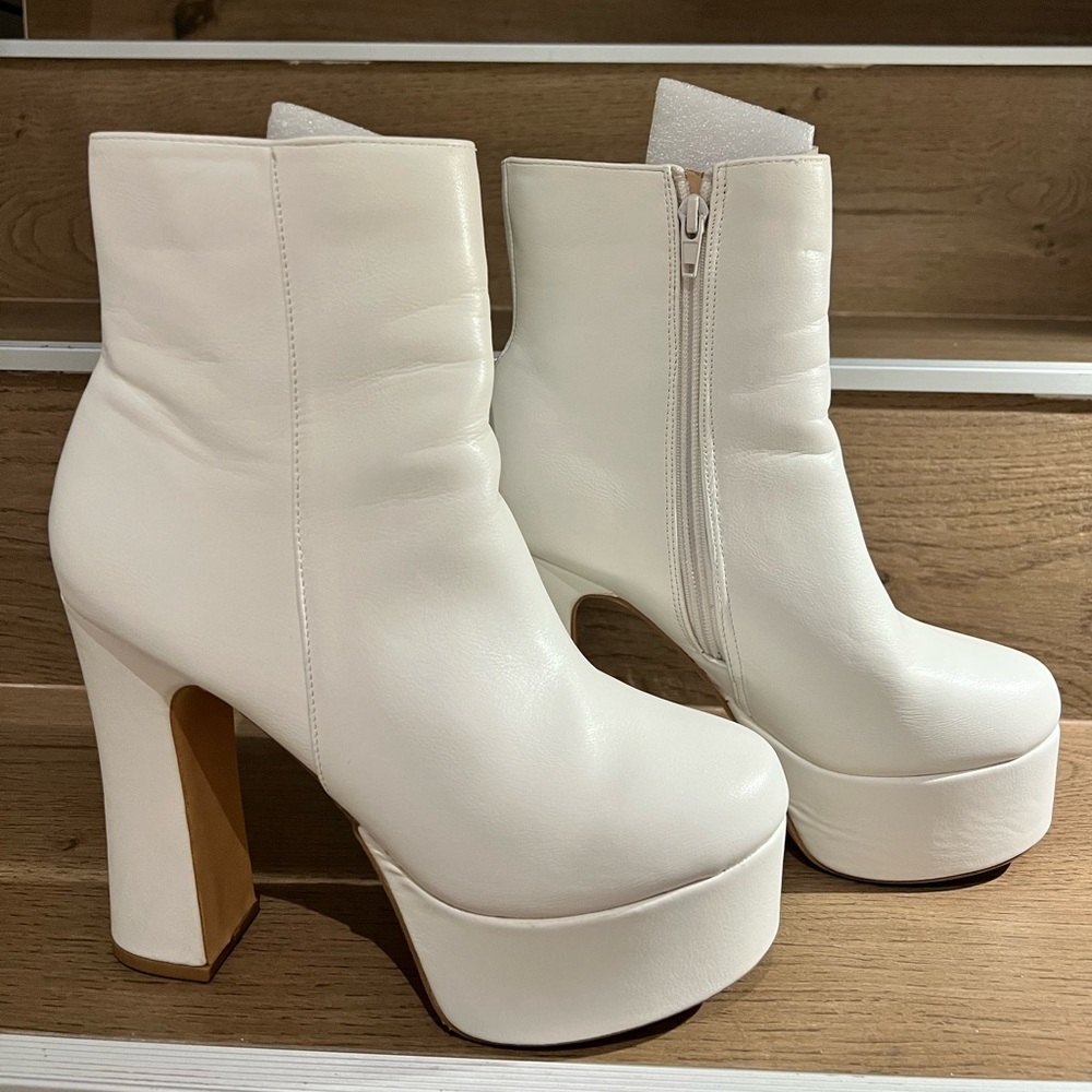 White Platform Ankle Boots